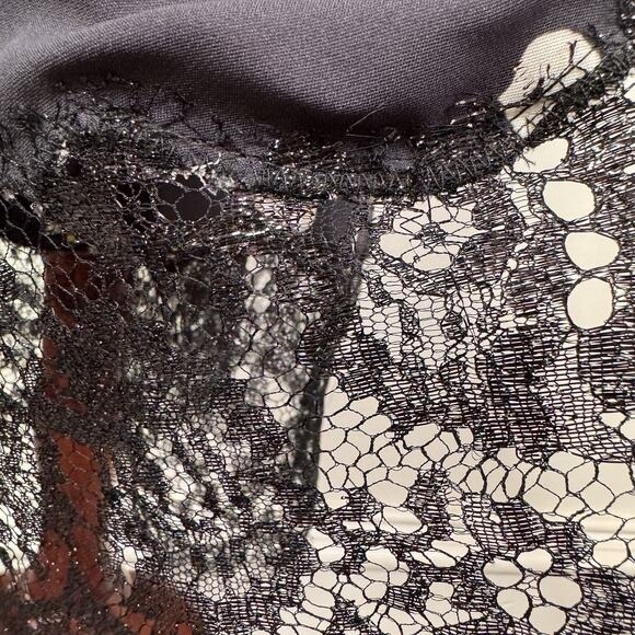 Lela Rose Midnight Floral Lace Hem Double Breasted Wrap Dress Size 2 NWT - Picture 7 of 16